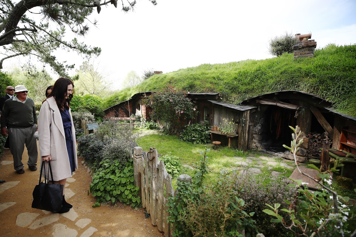 New Zealand Prime Minister Jacinda Ardern tours Hobbiton on October 4, 2018 in Matamata, New Zealand.
