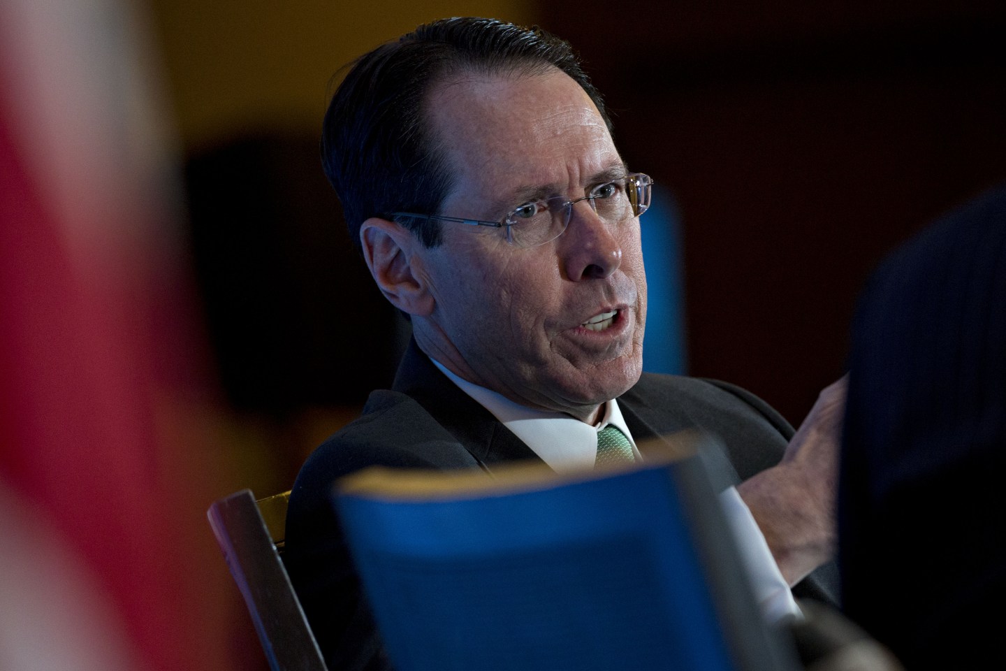 Randall Stephenson, chairman and chief executive officer of AT&amp;T Inc., speaks during an Economic Club of Washington event in Washington, D.C., U.S., on Wednesday, March 20, 2019.