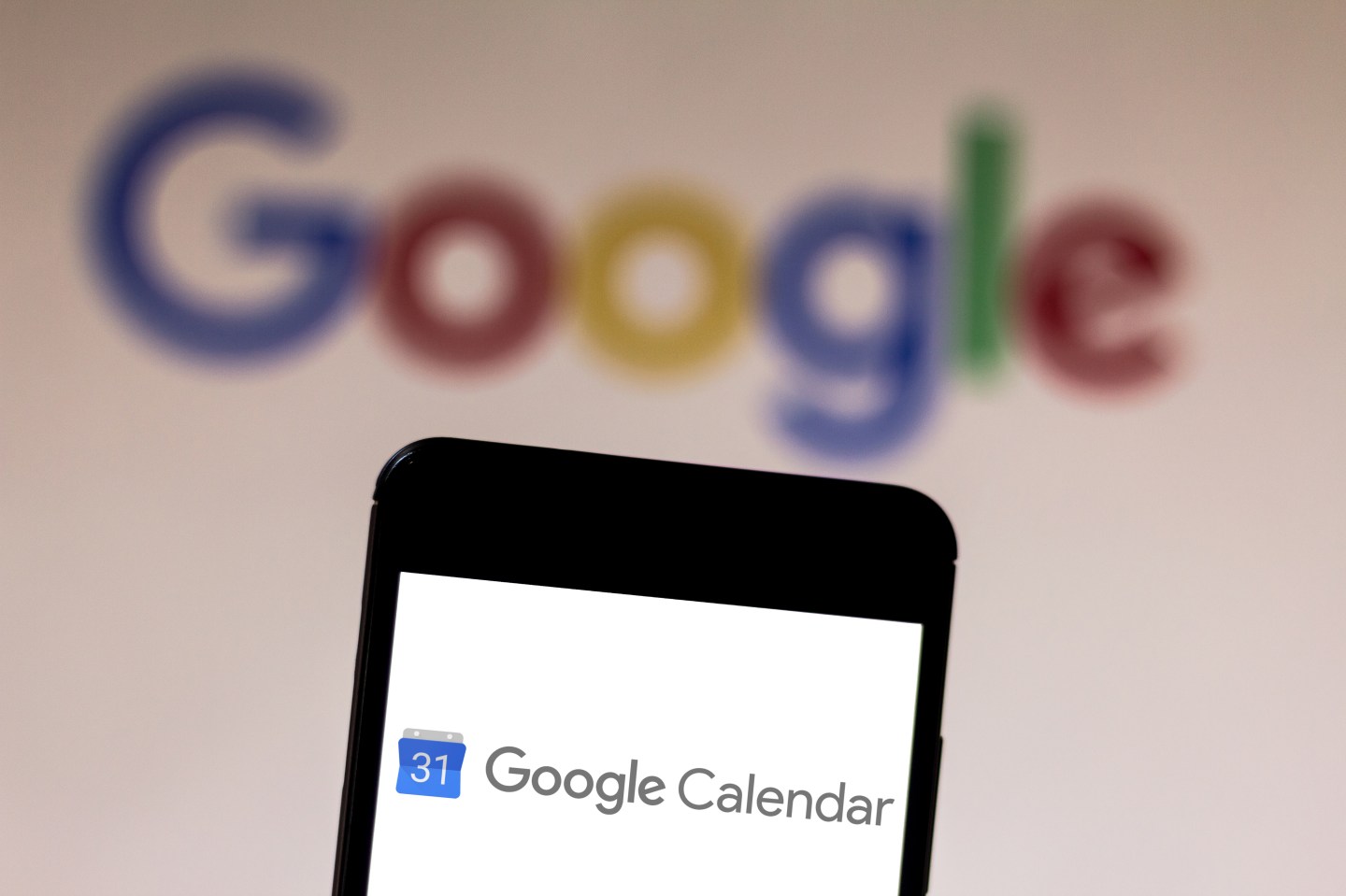 BRAZIL - 2019/06/11: In this photo illustration the Google Calendar logo is displayed on a smartphone.