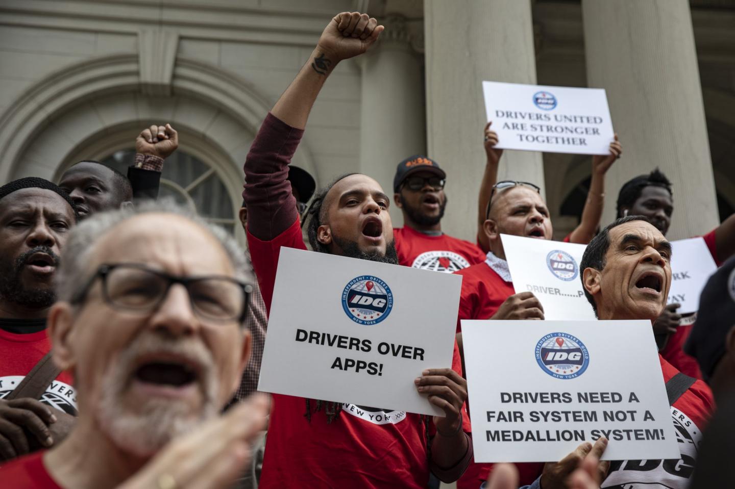 uber and lyft drivers protest in new york