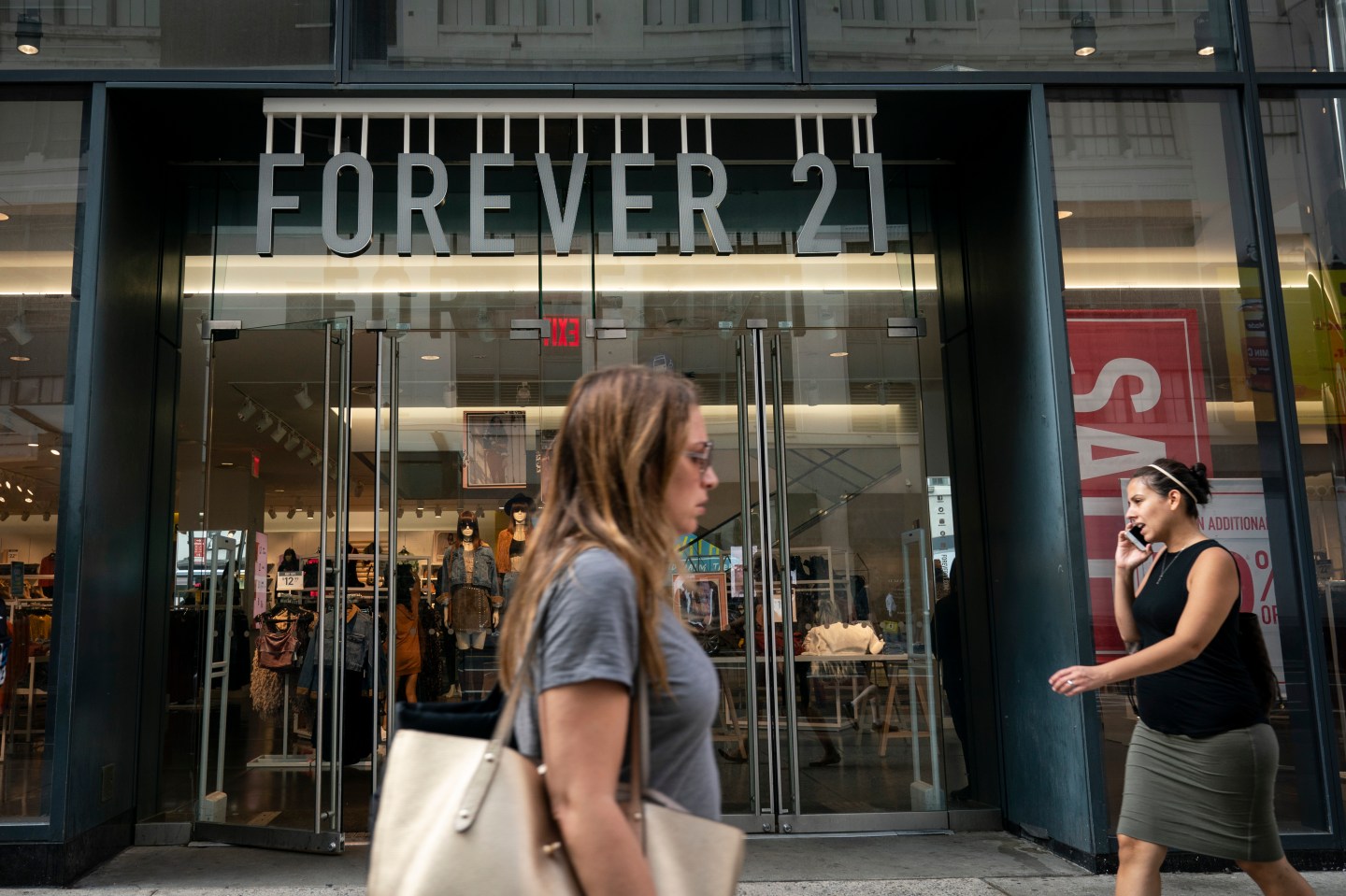 NEW YORK, NY - SEPTEMBER 12: A Forever 21 store stands in Herald Square in Manhattan on September 12, 2019 in New York City. The Wall Street Journal reported that the retail chain is planning to file for bankruptcy as soon as Sunday. The company is refuting these reports and said they plan to continue operating a vast majority of their U.S. stores. (Photo by Drew Angerer/Getty Images)