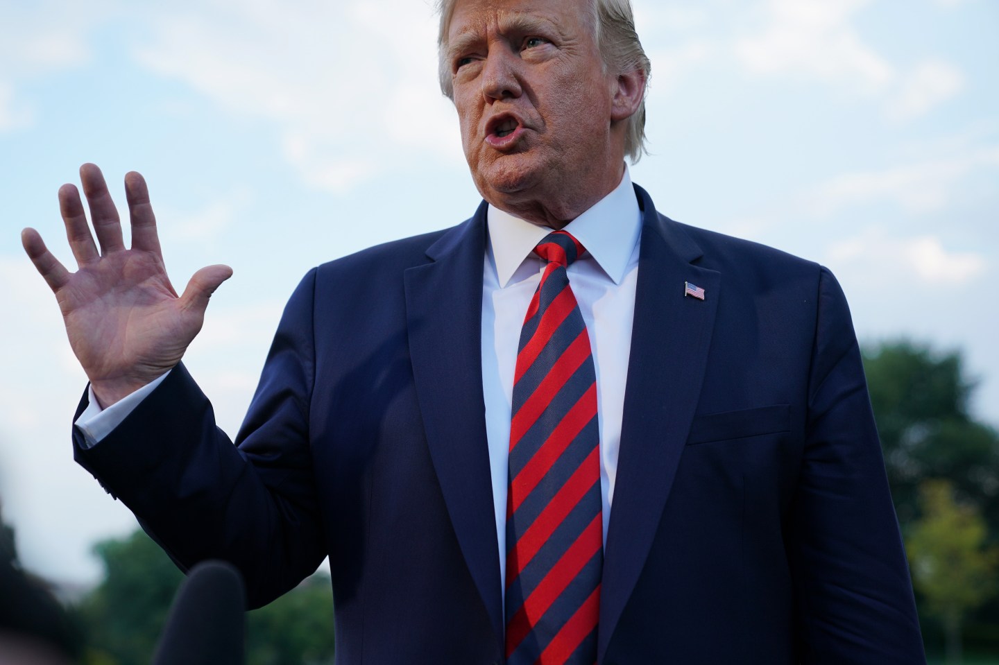 President Trump Departs White House For GOP Conference Dinner In Baltimore