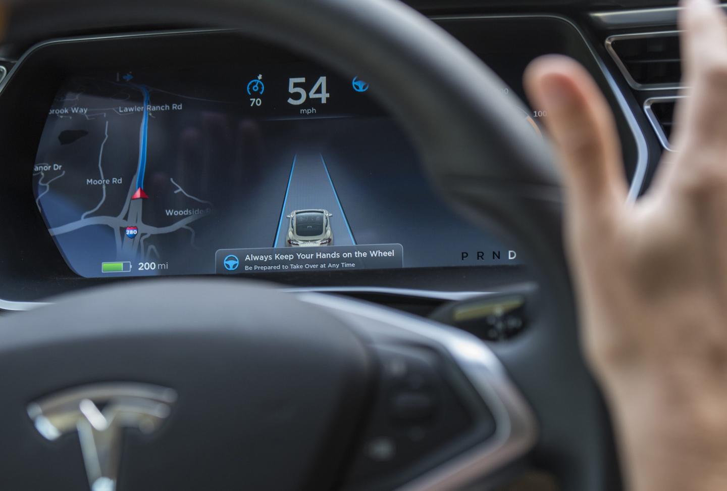 Tesla with Self-Driving Features