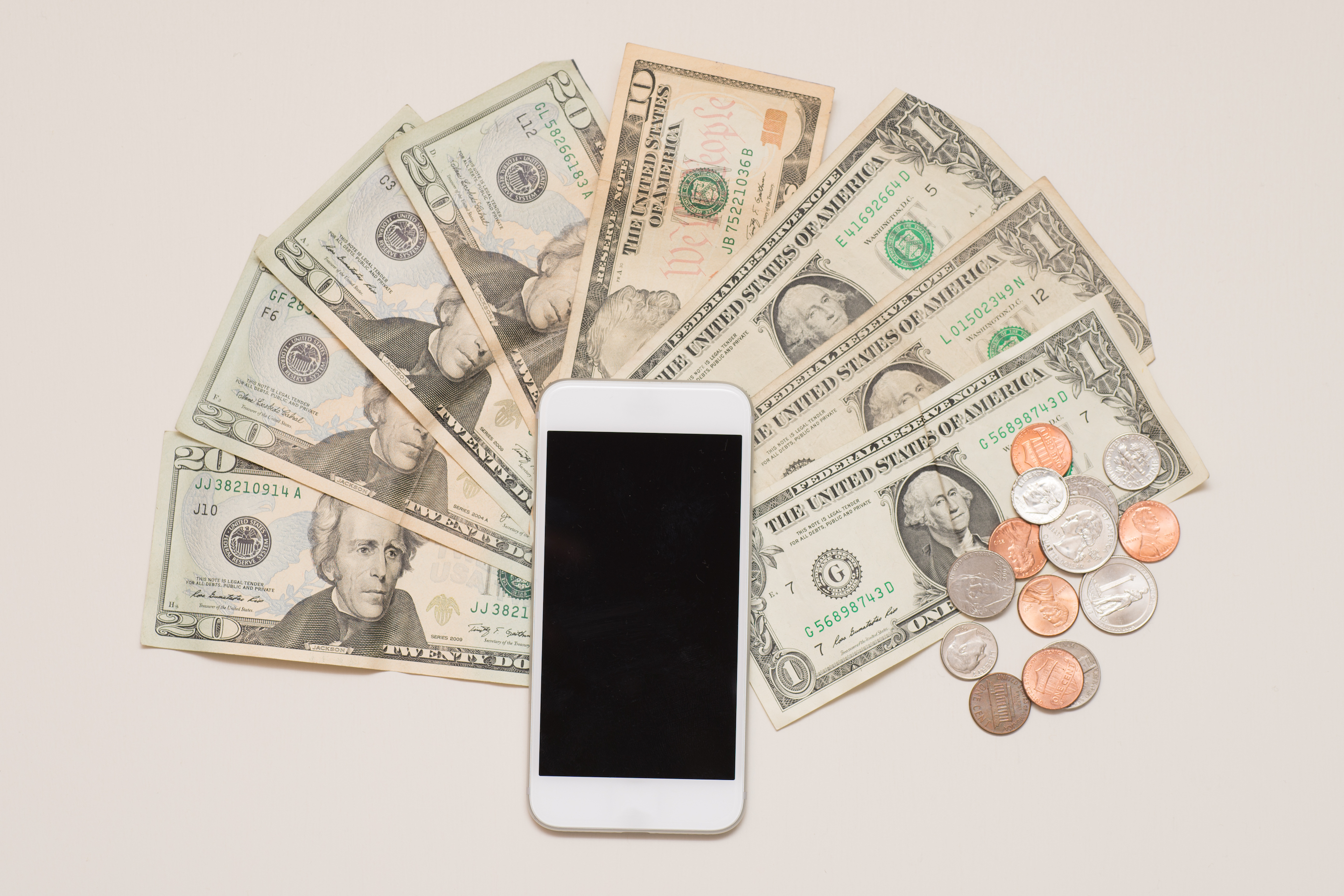 Smartphone and US Currency