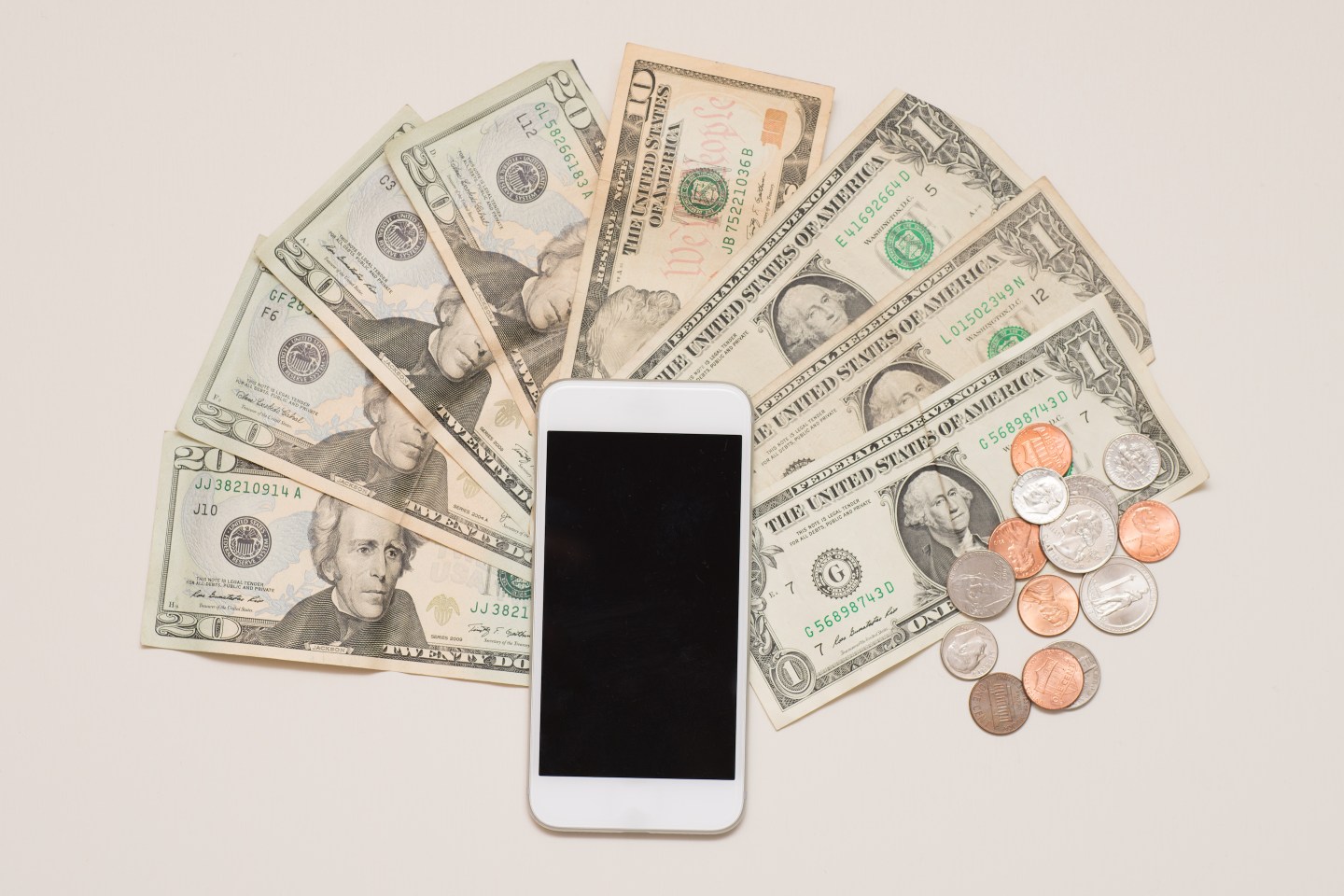 Smartphone and US Currency