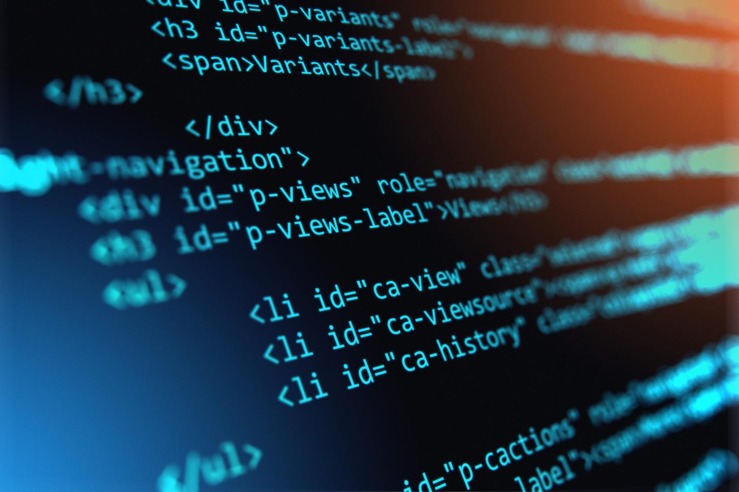 Programming source code abstract background