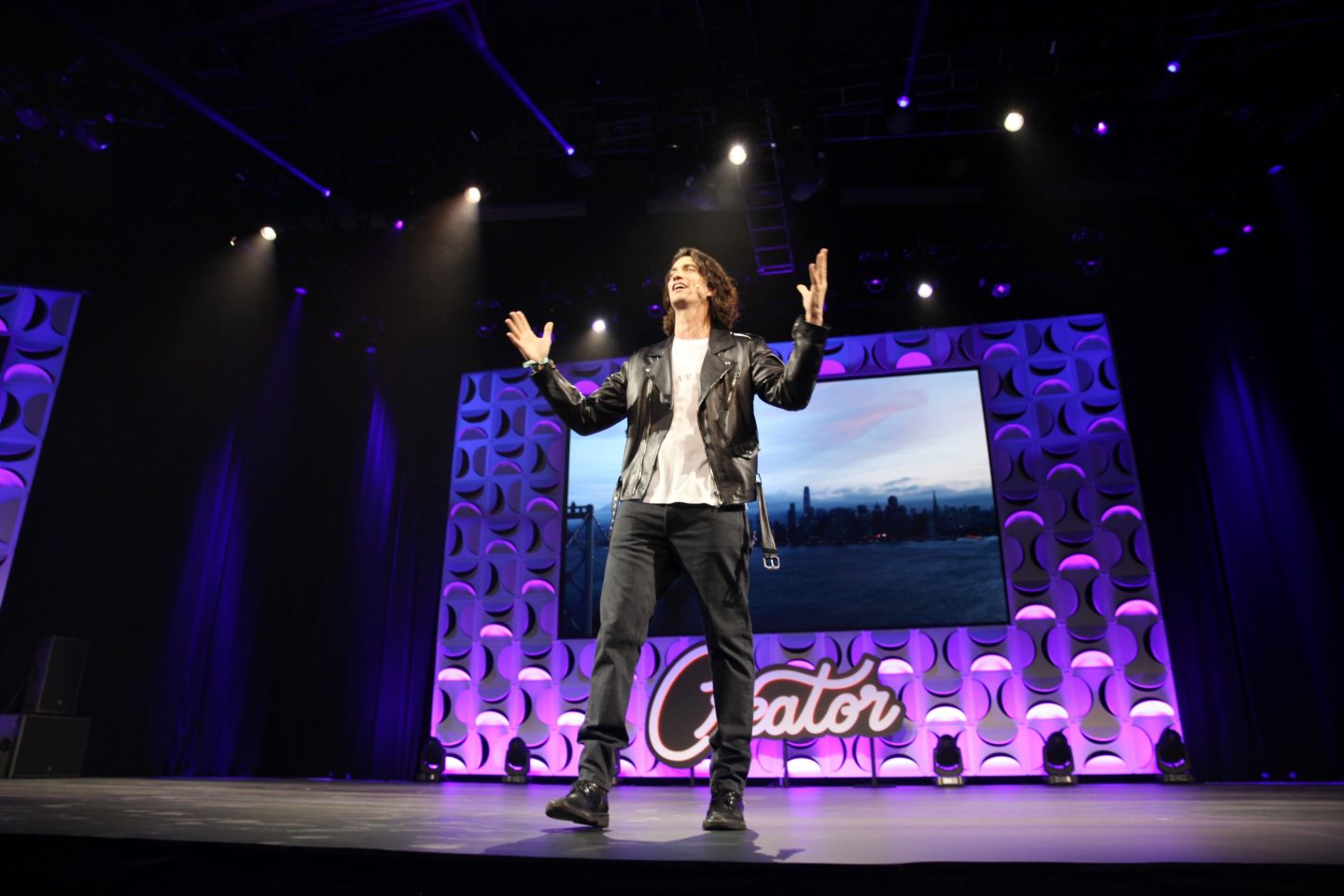 SAN FRANCISCO, CA - MAY 10: Adam Neumann Founder of WeWork speaks on stage at the WeWork San Francisco Creator Awards at Palace of Fine Arts on May 10, 2018 in San Francisco, California. (Photo by Kelly Sullivan/Getty Images for the WeWork Creator Awards)