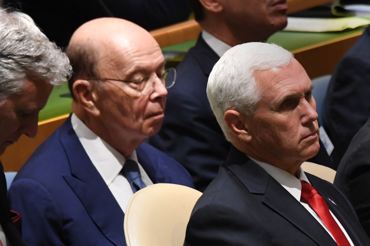 Wilbur Ross Napping At UN