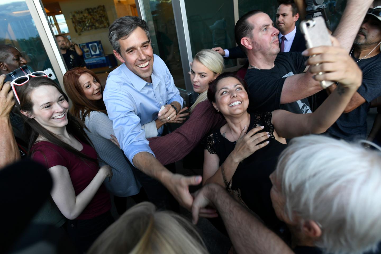 Democratic presidential candidate Beto O'Rourke holds town hall meeting in Aurora.