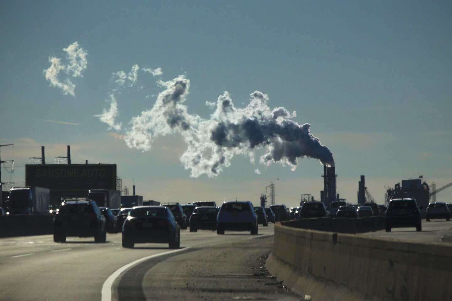 cars factory pollution NJ Turnpike