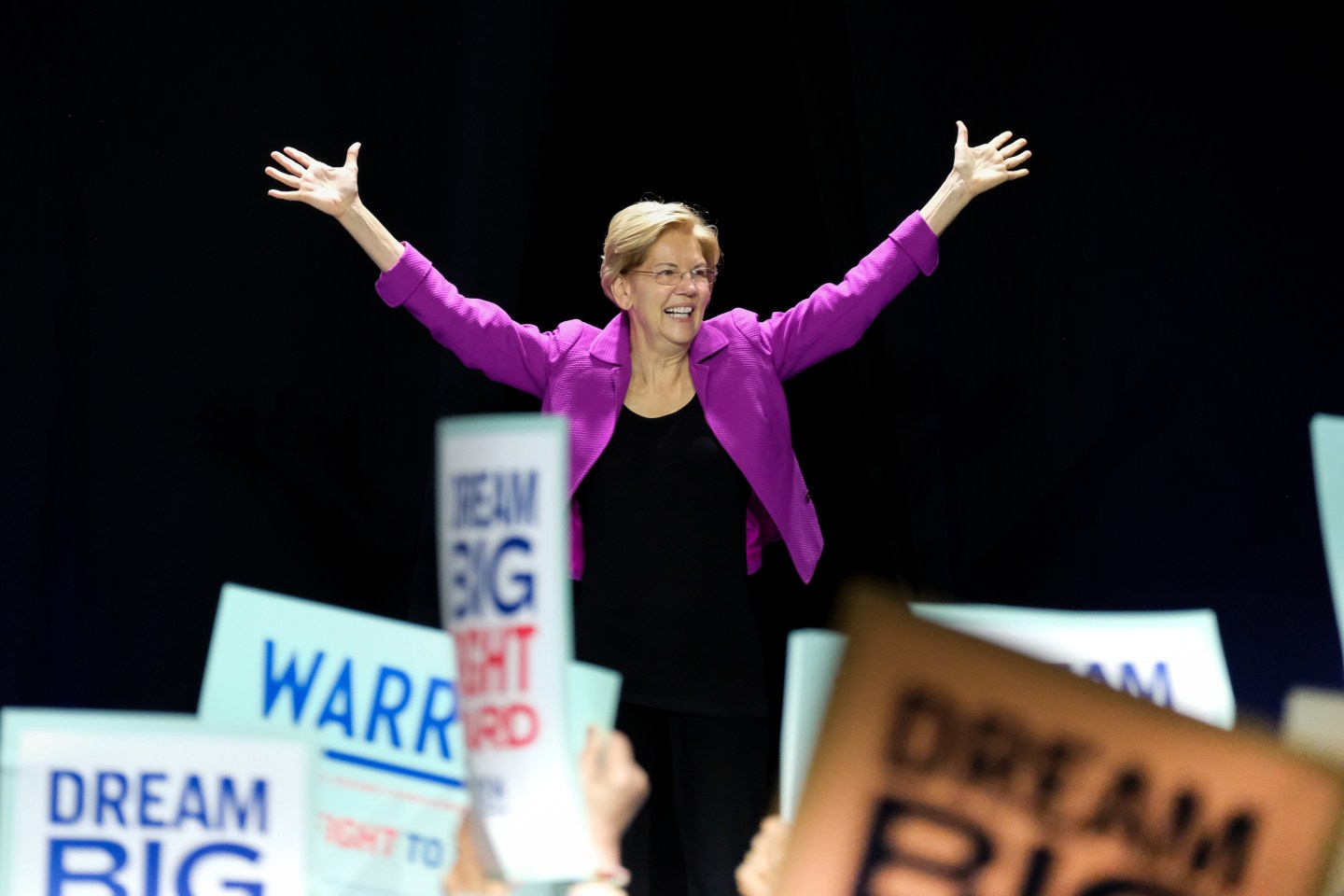 Presidential Candidate Elizabeth Warren speaks at the