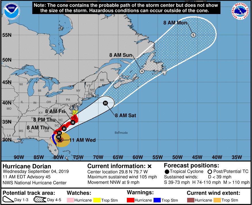 As Hurricane Dorian Snakes Along the East Coast, Georgia and South Carolina Brace for Storm