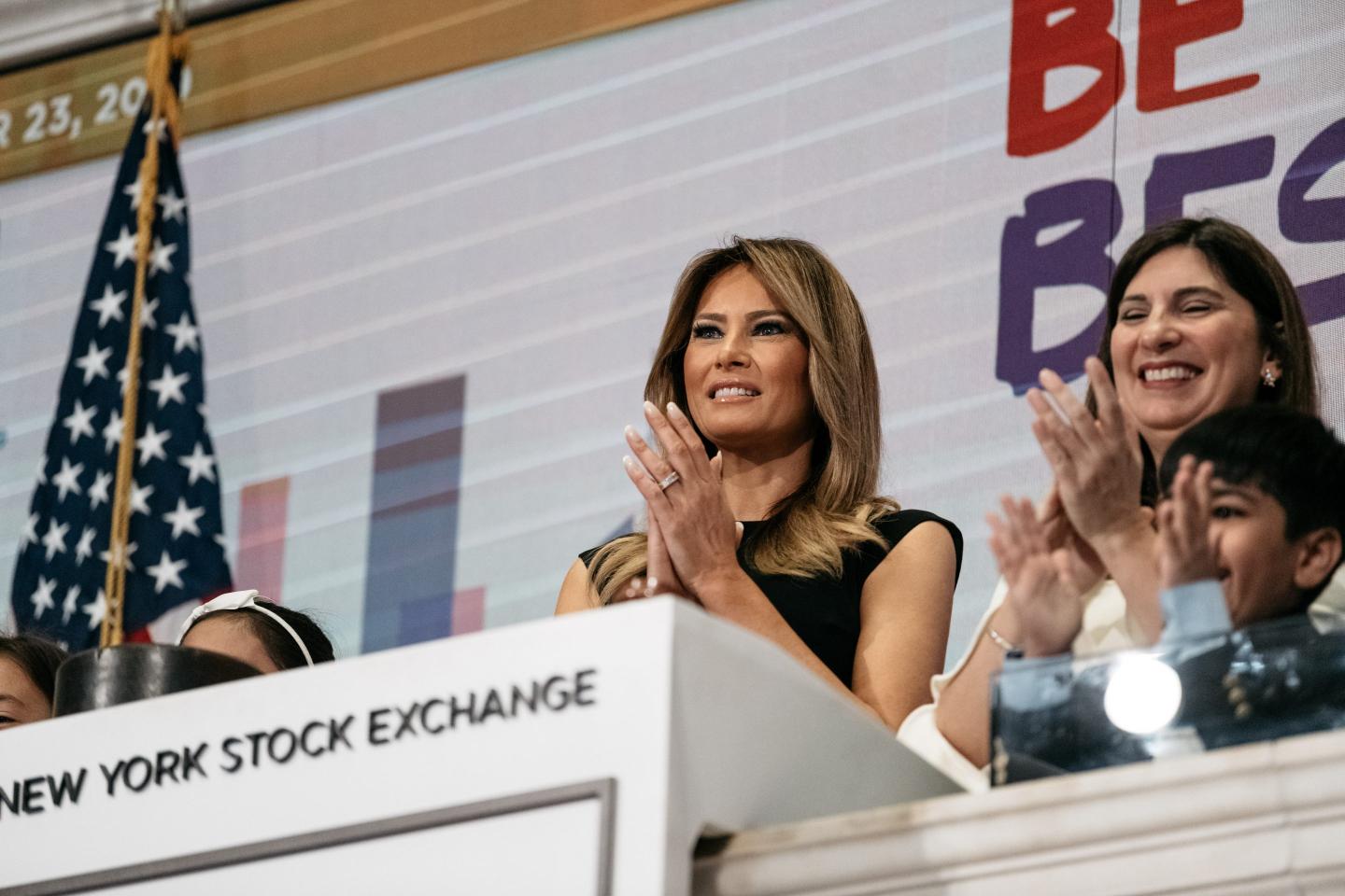 First Lady Melania Trump Rings Opening Bell Of New York Stock Exchange