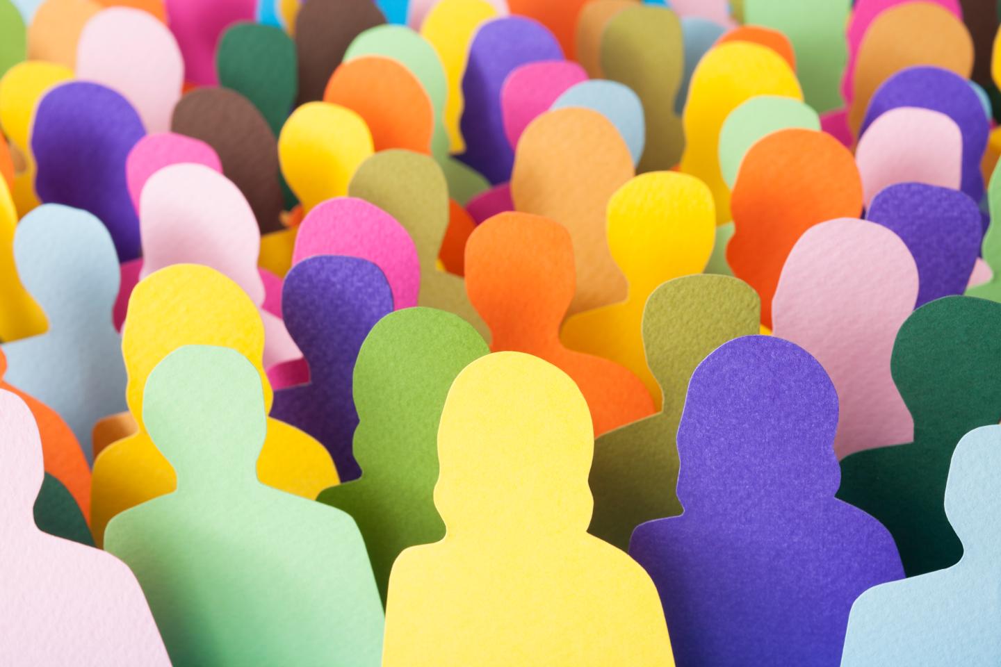 stick figure colors representing diversity