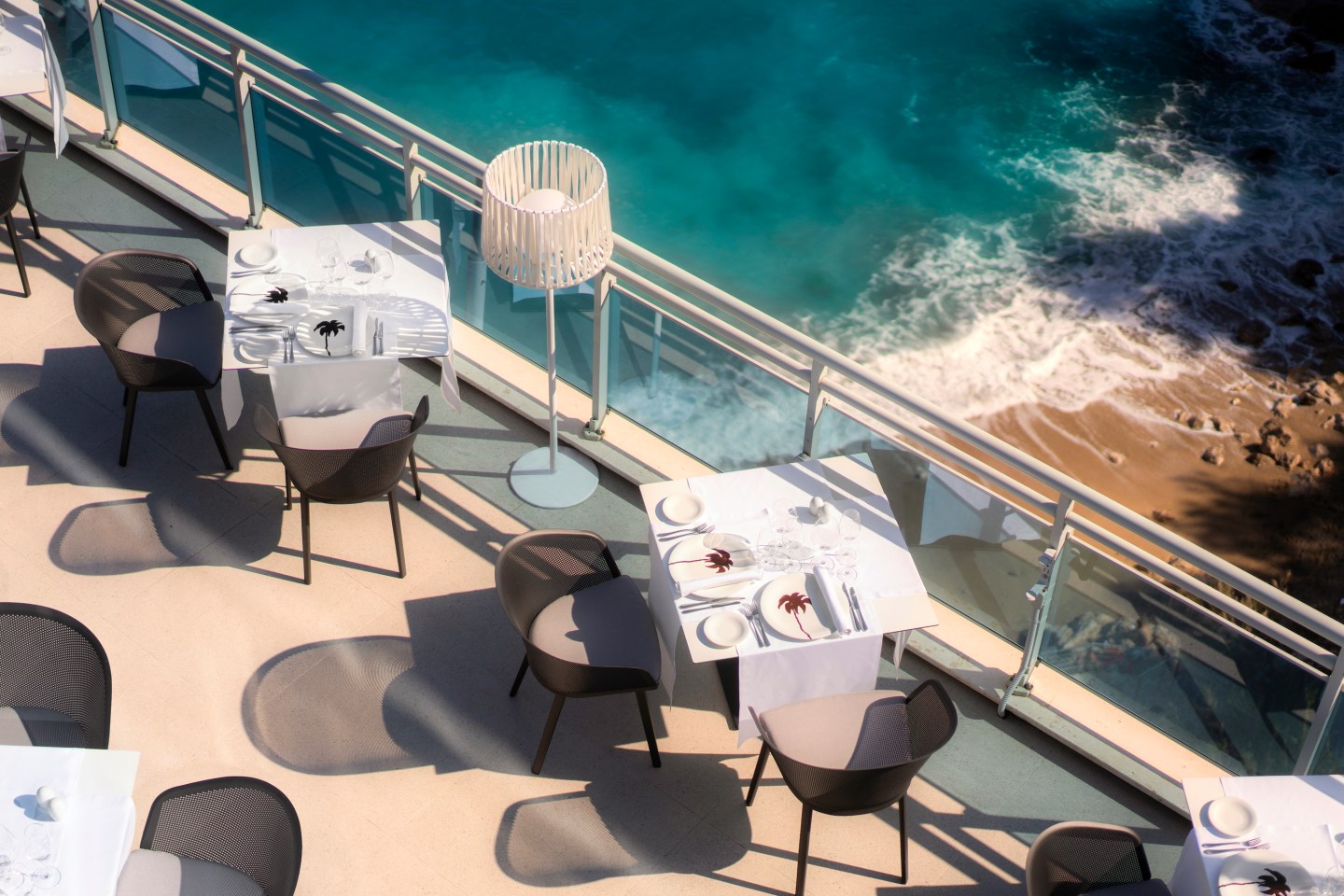 Patio seating at the Vapor Restaurant.