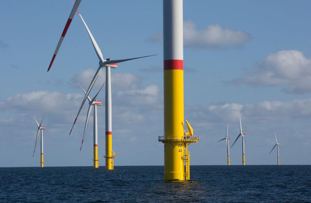 The offshore wind farm Arkona, a project of the energy companies E.ON and Equinor, in the Baltic Sea.
