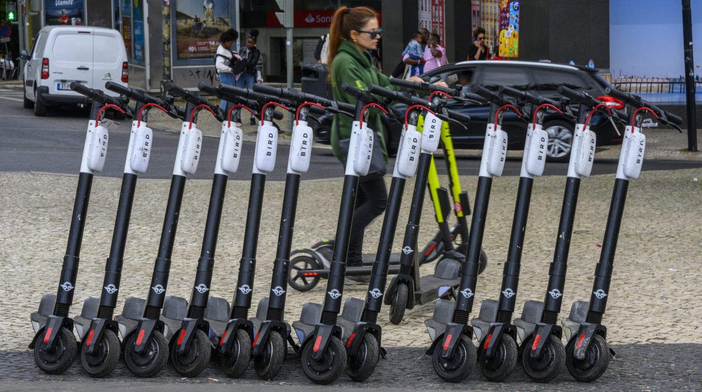 bird scooters in lisbon