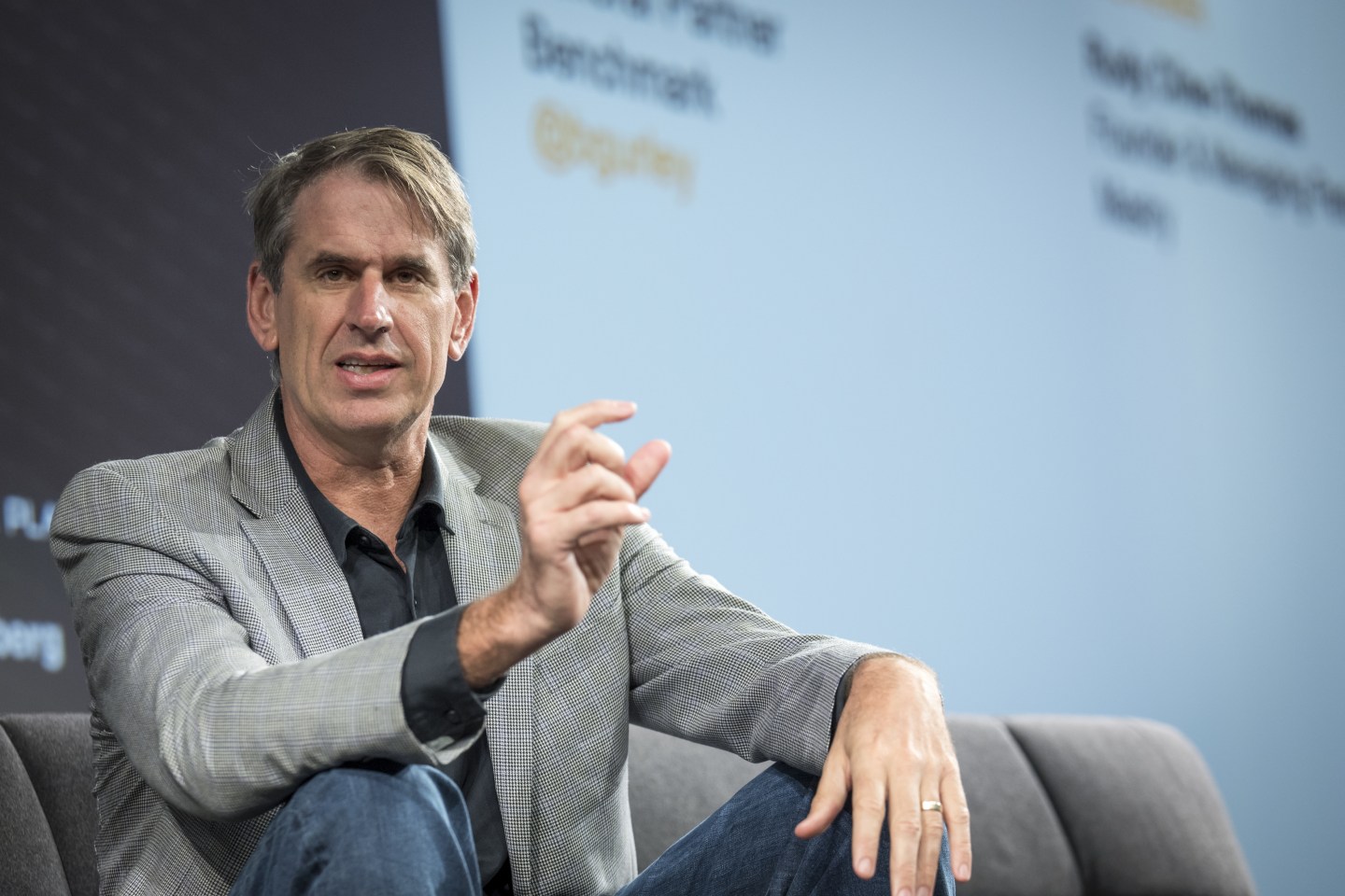 Bill Gurley, general partner at Benchmark Capital Holdings Co., speaks during the Players Technology Summit in San Francisco on June 27, 2019. Top leaders in the tech community and venture capital met with professional athletes to exchange ideas and share expertise through panels, discussions and interactive networking to help athletes take control of their careers as business professionals. Photographer: David Paul Morris/Bloomberg via Getty Images
