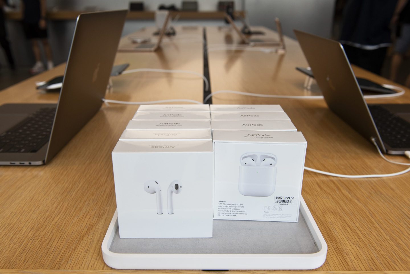 apple airpods in an apple store
