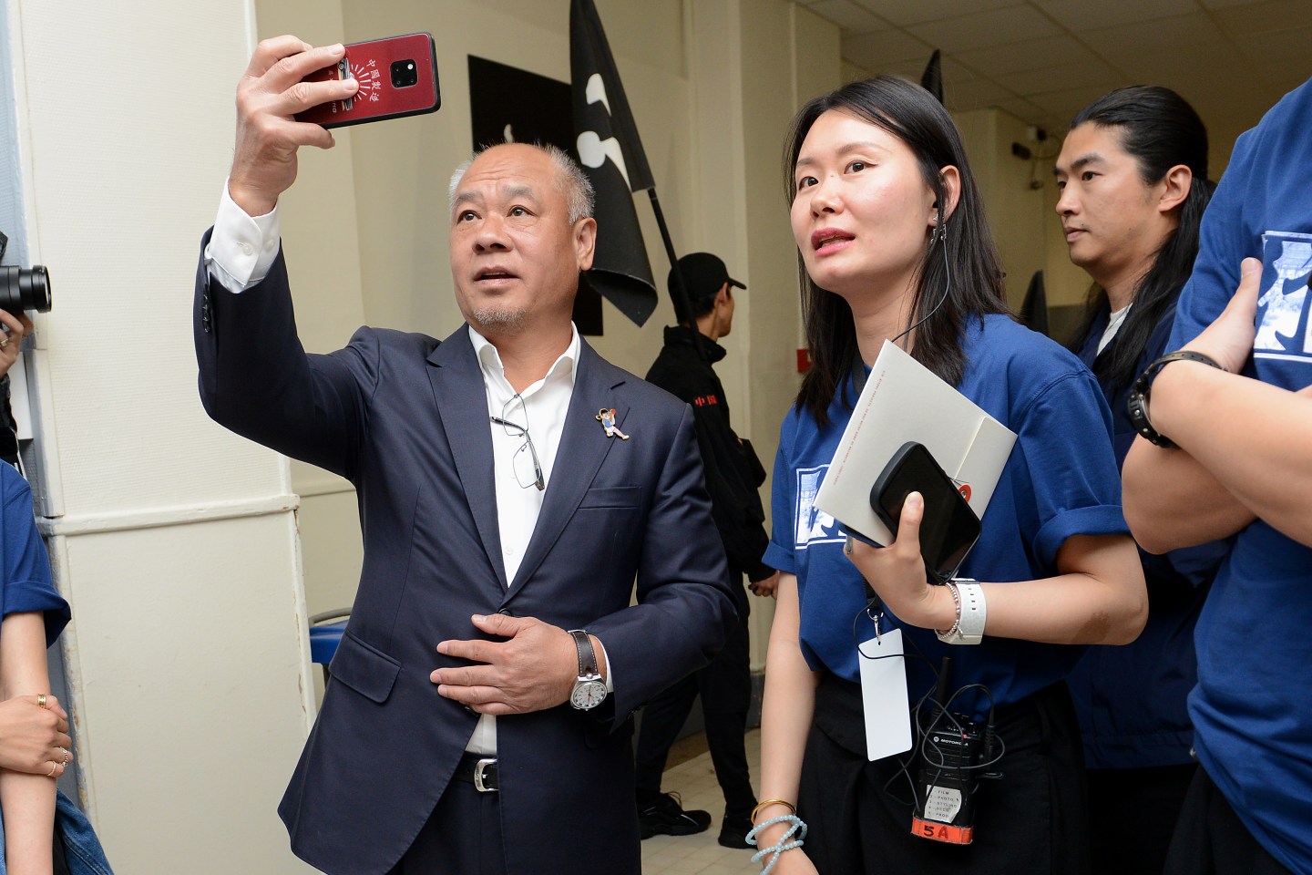 PARIS, FRANCE - JUNE 22: Li Ning (C) attends the backstage prior to the Li-Ning Menswear Spring Summer 2020 show as part of Paris Fashion Week on June 22, 2019 in Paris, France. (Photo by Kay-Paris Fernandes/Getty Images for Li-Ning)