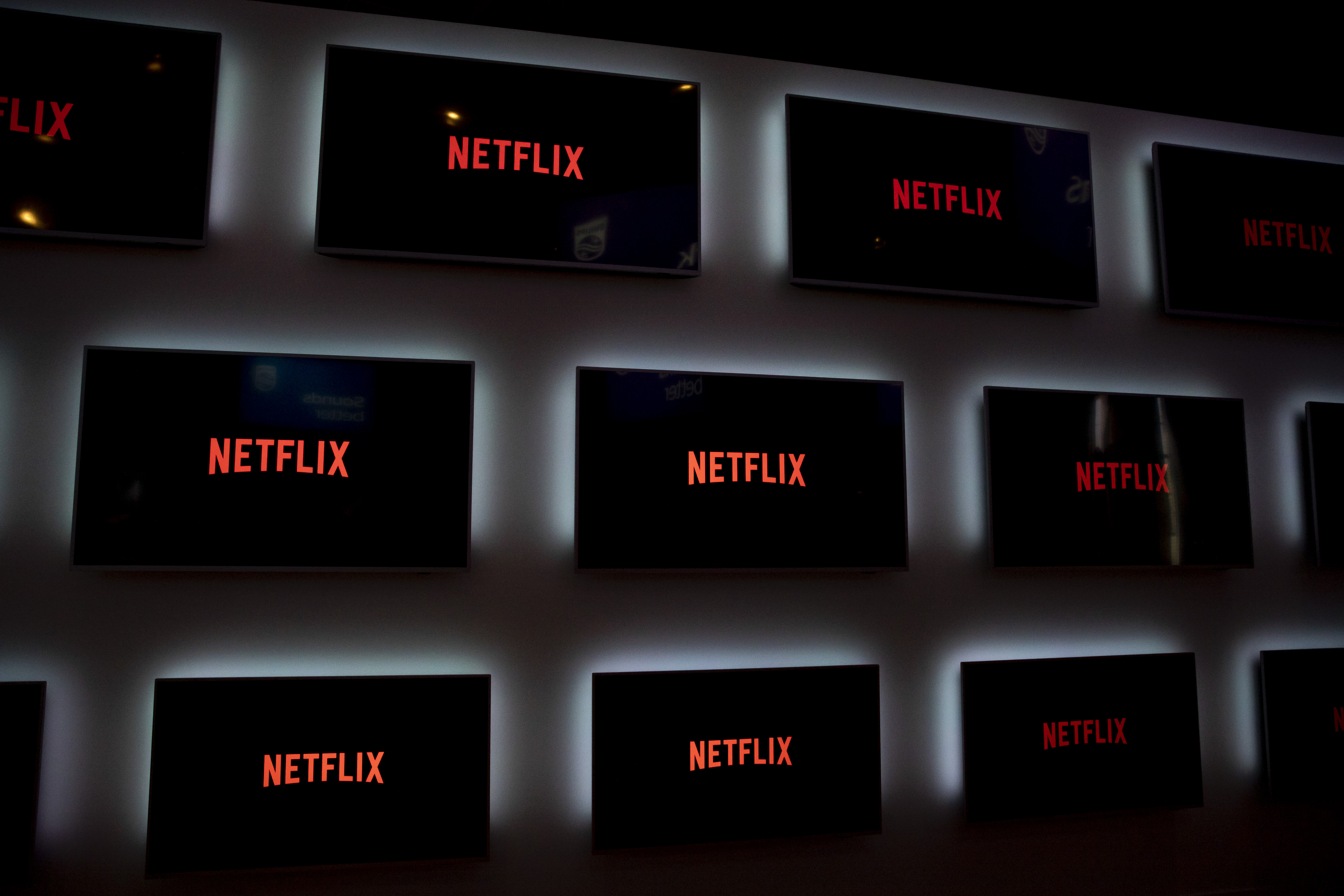 Monitors with Netflix logo are pictured during the international electronics and innovation fair IFA in Berlin on September 10, 2019. (Photo by Emmanuele Contini/NurPhoto via Getty Images)