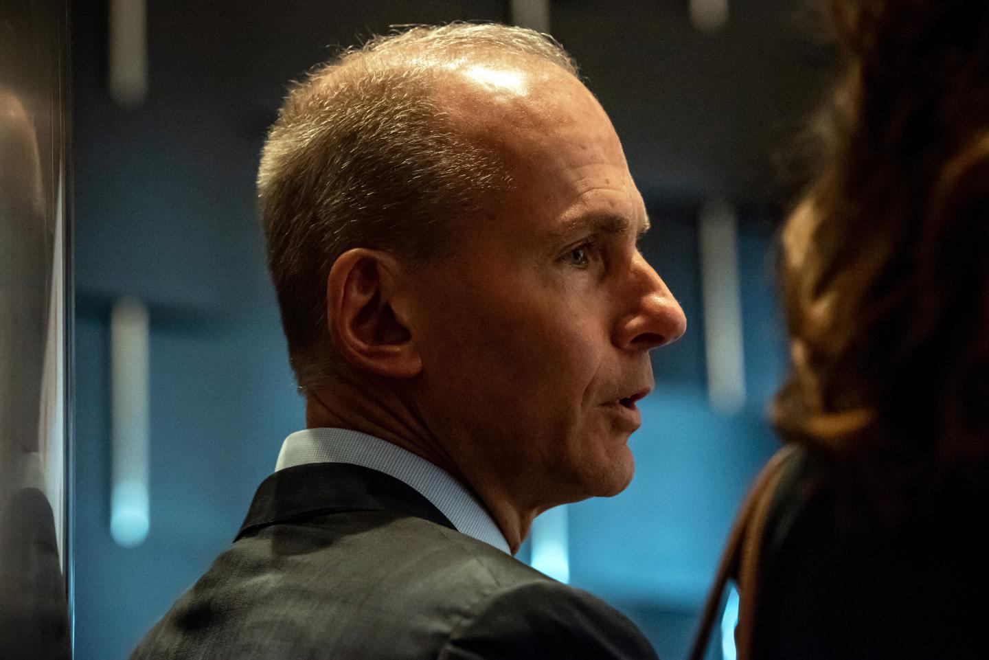 Dennis Muilenburg, chief executive officer of Boeing Co., speaks during an event at the Economic Club of New York in New York, U.S., on Wednesday, Oct. 2, 2019.