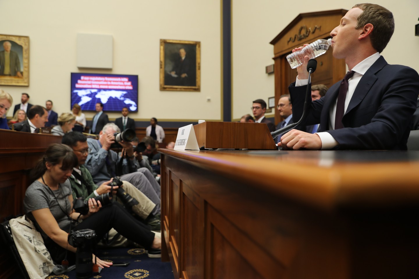 Facebook co-founder and CEO Mark Zuckerberg testifies before the House Financial Services Committee