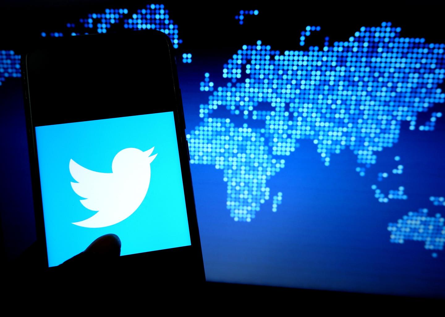 Twitter logo on smartphone