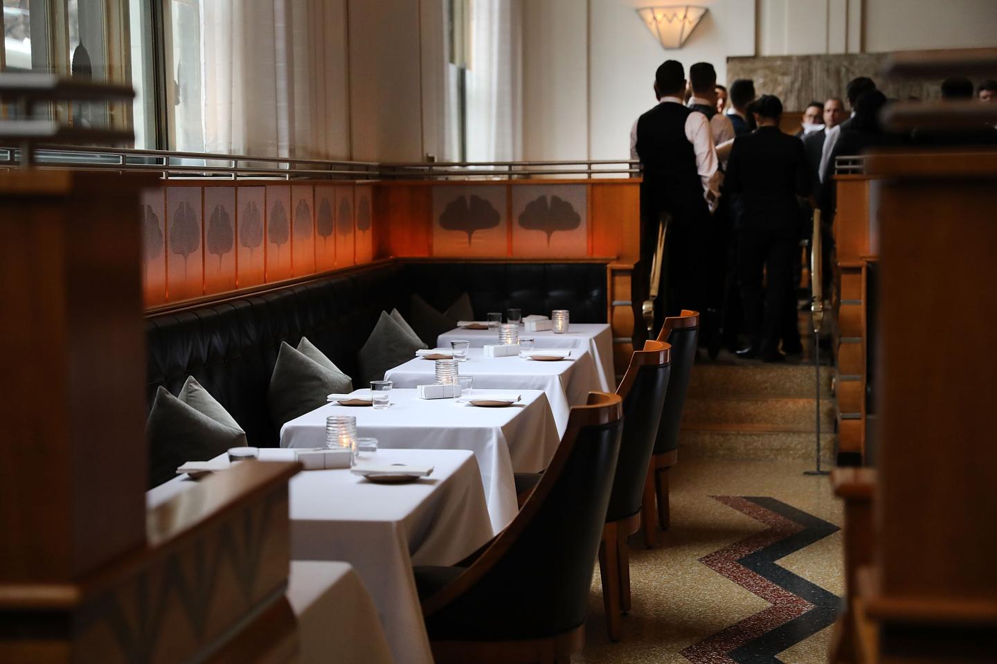 The main dining room is set for dinner at Eleven Madison Park at 11 Madison Avenue in the Flatiron District on April 6, 2017 in New York City.