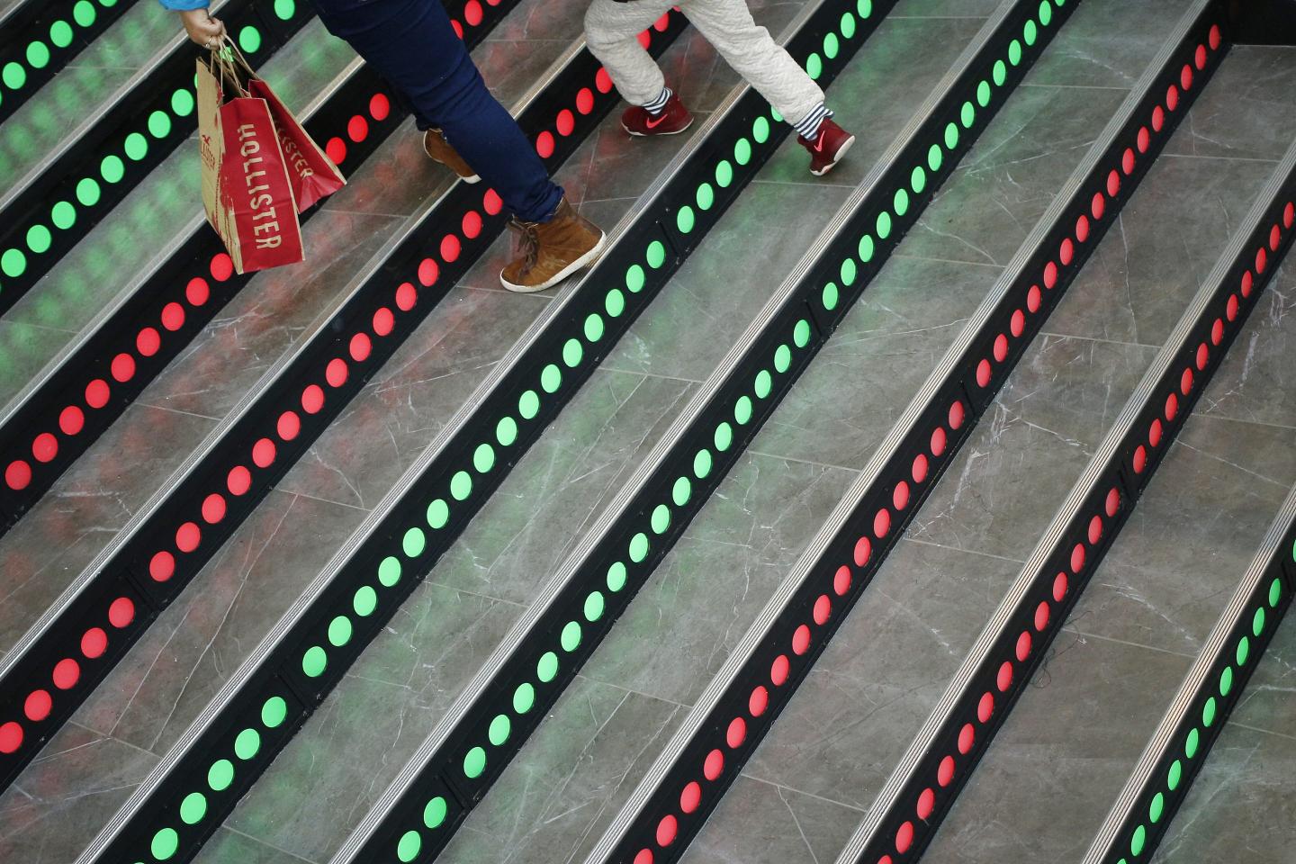 Shoppers at mall
