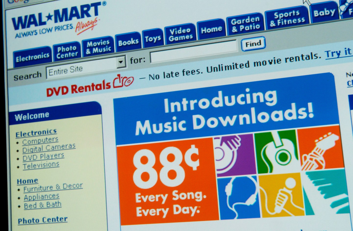 The WAL-MART.com home page