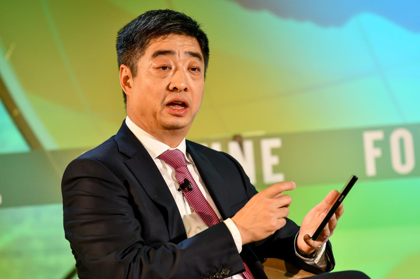 Huawei Deputy Chairman Ken Hu Speaking At the Fortune Global Forum 2019 in Paris.