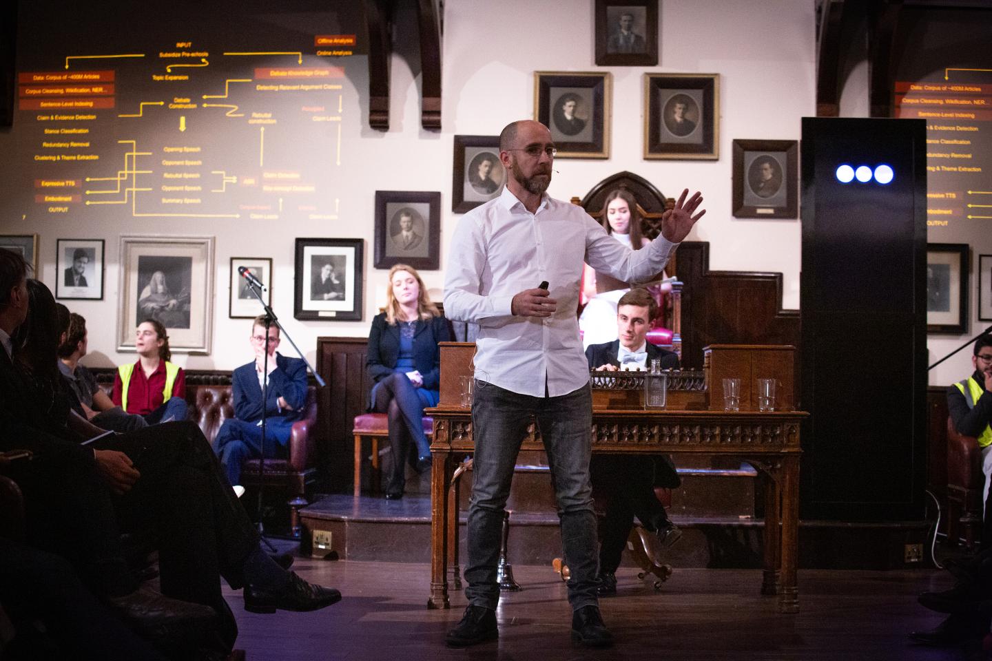 Noam Slonim, lead researcher on the company's IBM debater project, speaking at the Cambridge Union
