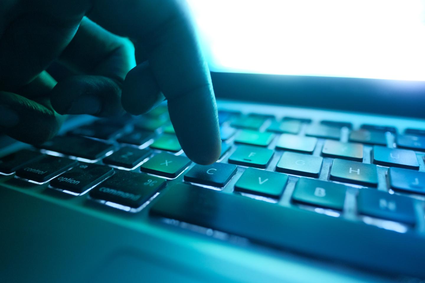 Closeup of hacker hand