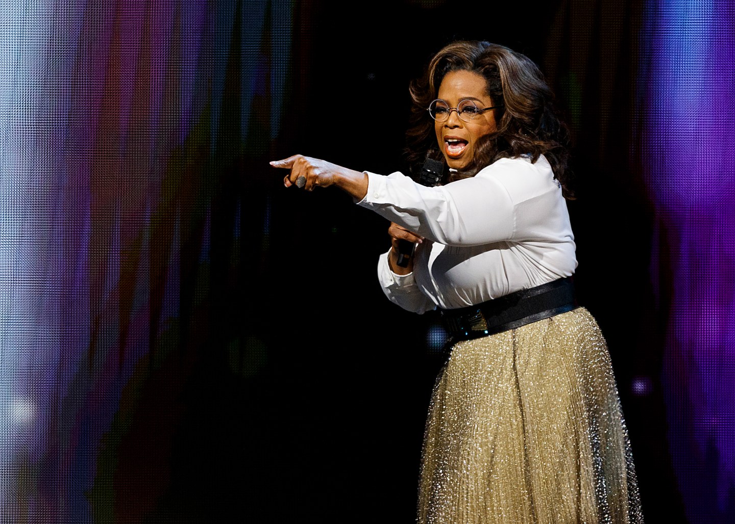 VANCOUVER, BRITISH COLUMBIA - JUNE 24: Oprah Winfrey speaks onstage at Rogers Arena on June 24, 2019 in Vancouver, Canada. (Photo by Andrew Chin/Getty Images)