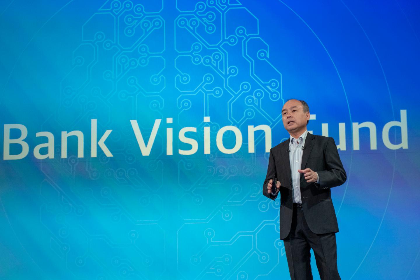 Masayoshi Son, chairman and chief executive officer of SoftBank Group Corp., speaks during a news conference in Tokyo, Japan, on Wednesday, Aug. 7, 2019. SoftBank reported first-quarter profit that beat the highest analyst estimate thanks to valuation gains from Vision Fund investments such as Slack Technologies Inc. (Photo by Alessandro Di Ciommo/NurPhoto via Getty Images)