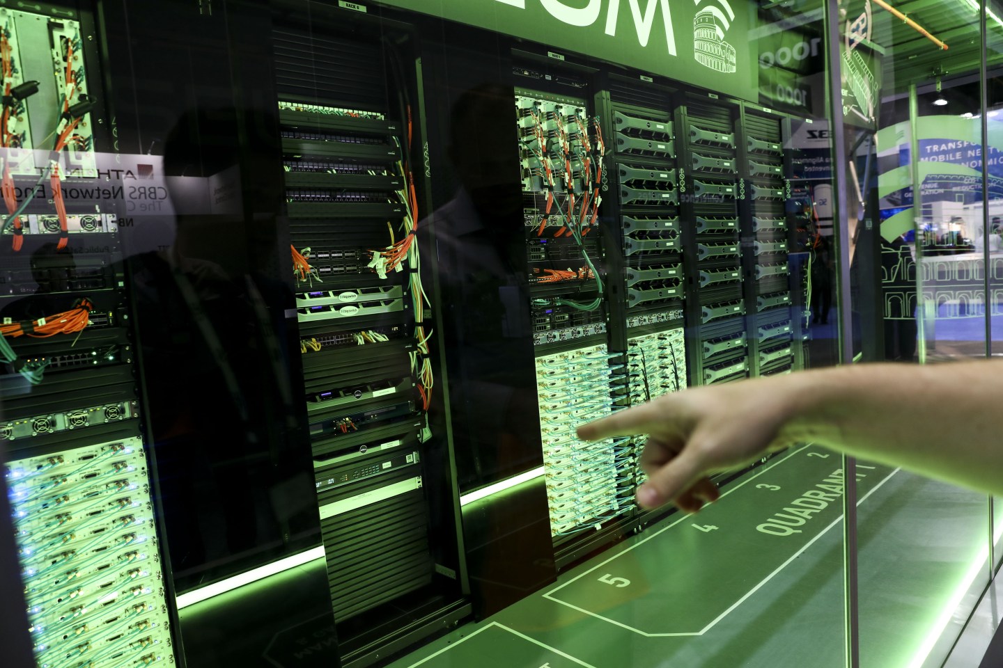 The artificial intelligence (AI) radio testbed for the spectrum collaboration challenge from the U.S. Defense Advanced Research Projects Agency (DARPA) is displayed during the Mobile World Congress Americas event in Los Angeles, California, U.S., on Tuesday, Oct. 22, 2019. The conference features prominent executives representing mobile operators, device manufacturers, technology providers, vendors and content owners from across the world. Photographer: Patrick T. Fallon/Bloomberg via Getty Images