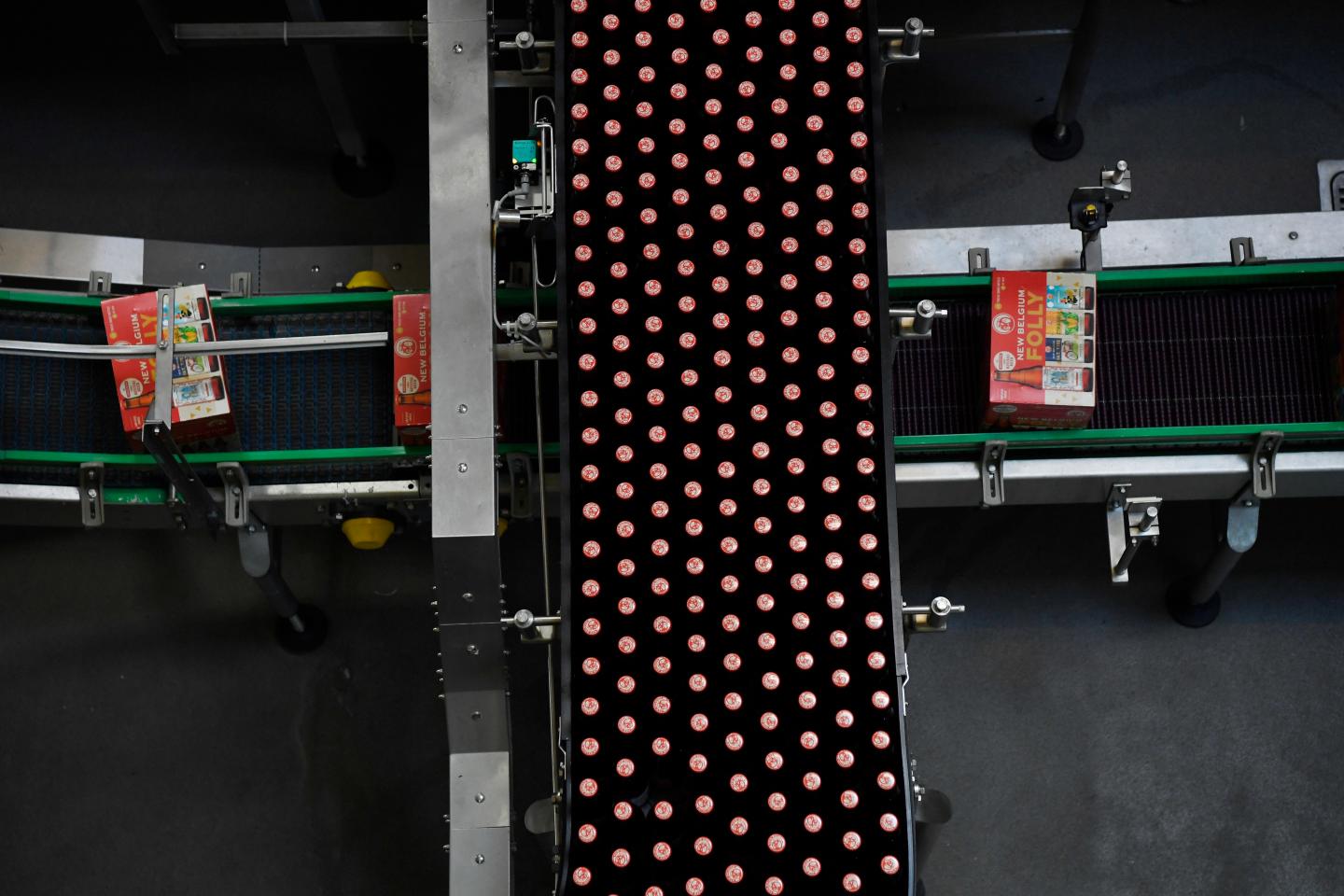 FT. COLLINS, CO - November 09: New Belgium Folly packs head down and up the production line at the brewery November 09, 2016. (Photo by Andy Cross/The Denver Post via Getty Images)