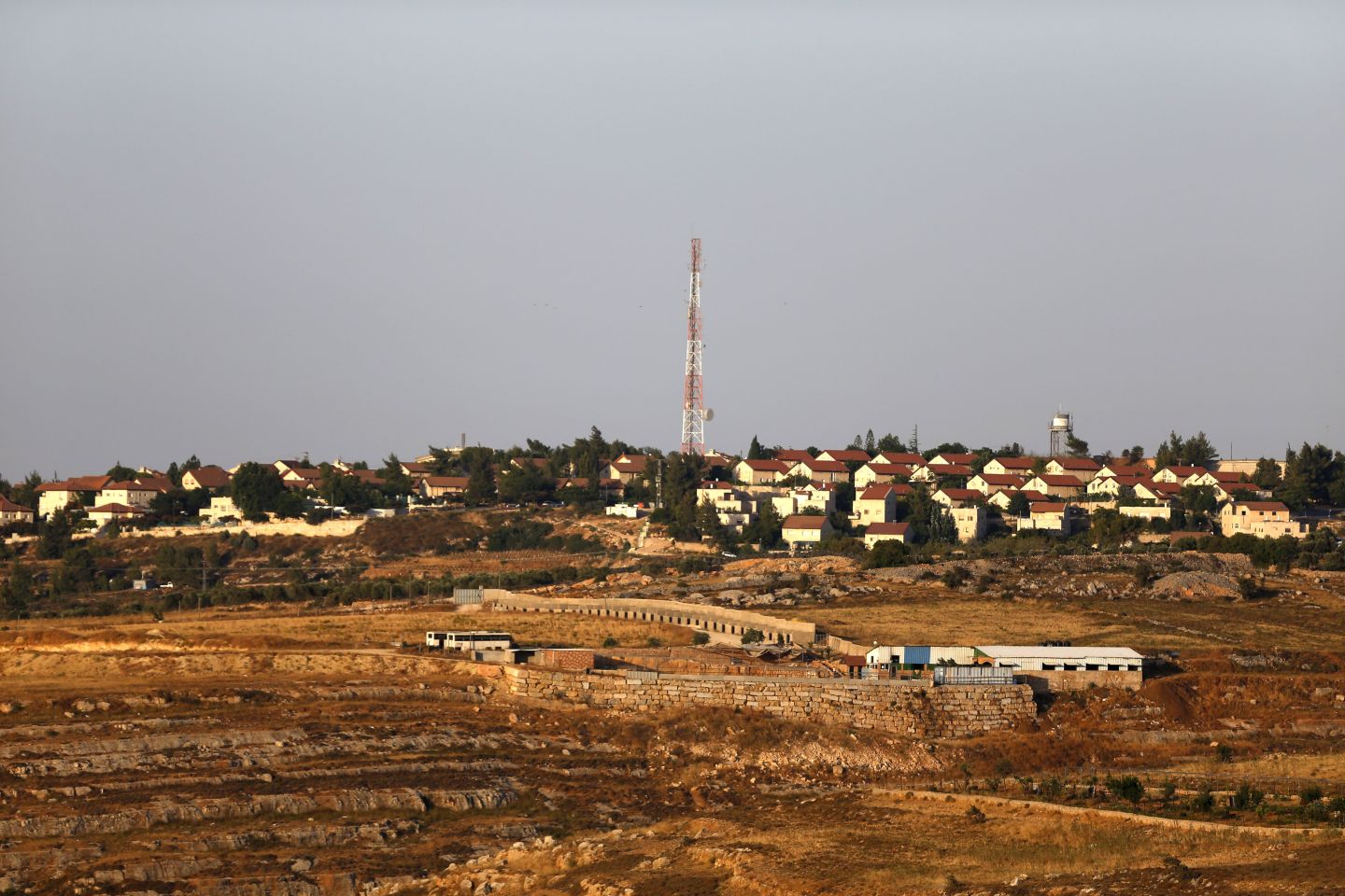 A picture taken on June 27, 2017 shows the Jewish settlement of Psagot on the eastern outskirts of Ramallah in the occupied West Bank.