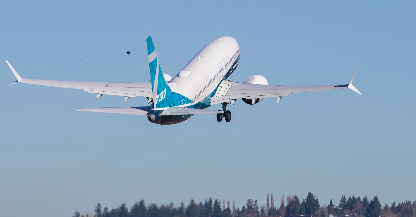 Latest Version Of Boeing's 737 MAX, The 737 Max 7 Is Tested During First Flight