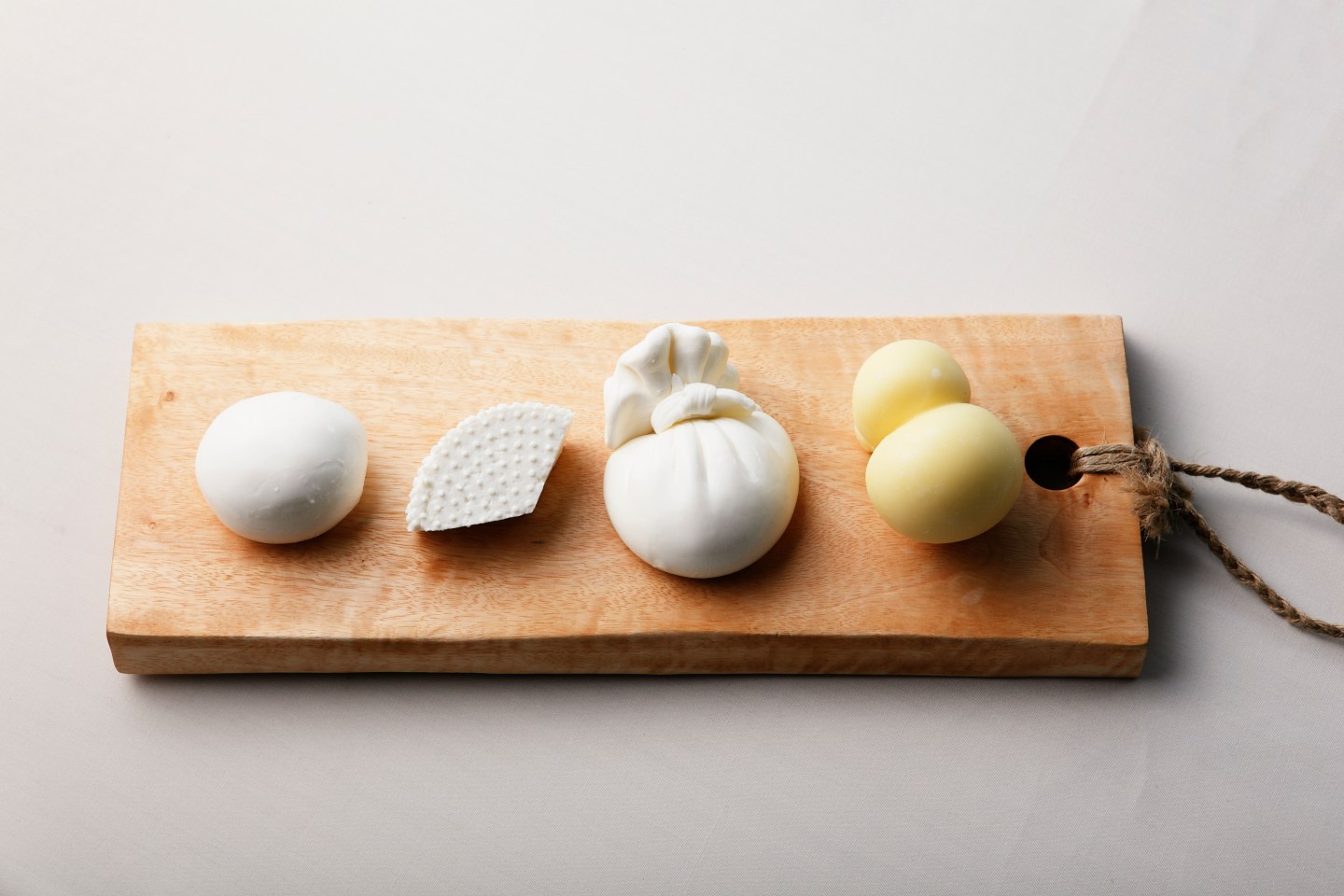 In Tokyo, the Cheese Stand offers four housemade cheeses: Mozzarella, Ricotta, Burrata, and Caciocavallo.