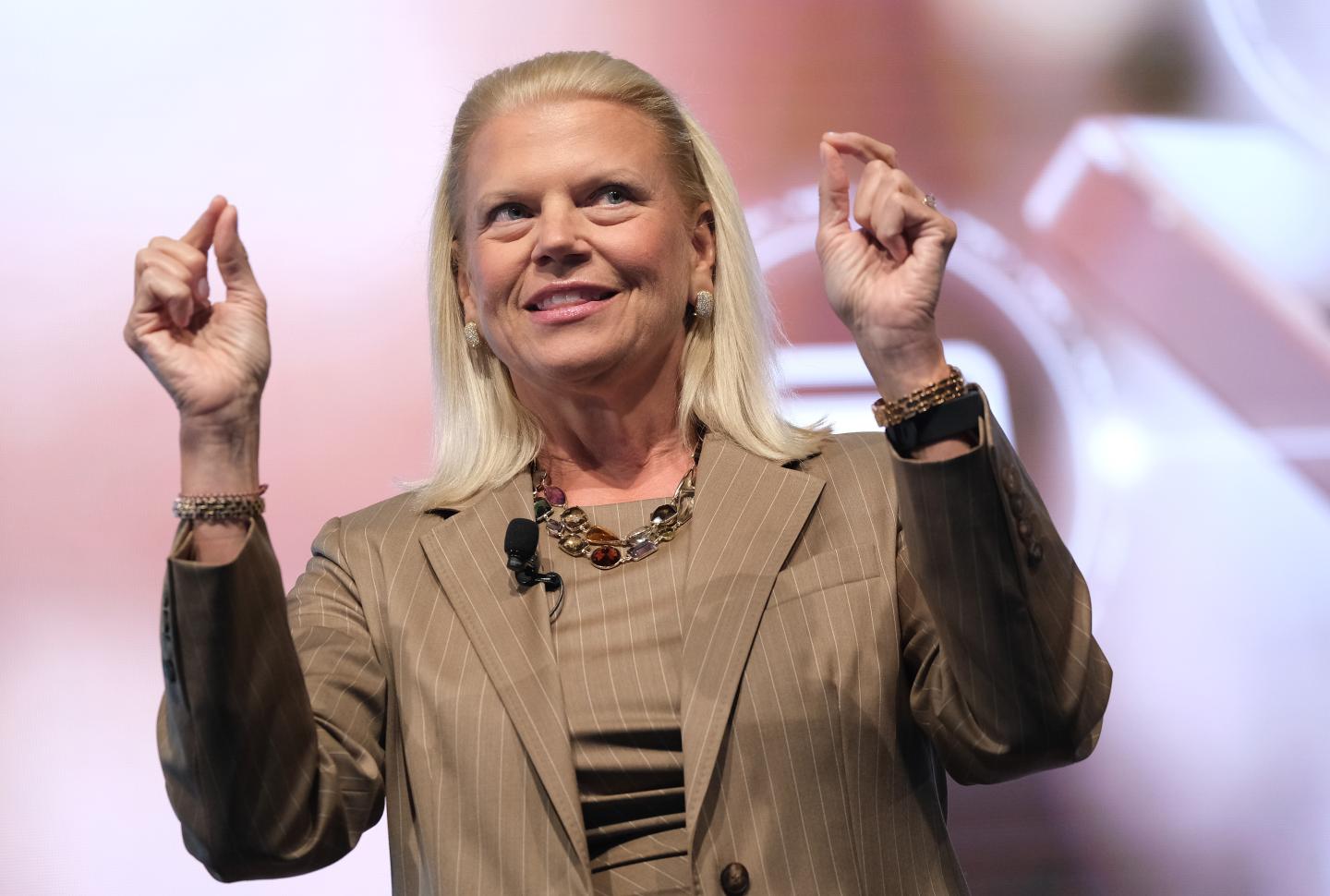 Ginni Rometty, CEO of IBM, speaks during the press days at the 2019 IAA Frankfurt Auto Show on September 11, 2019 in Frankfurt am Main, Germany.