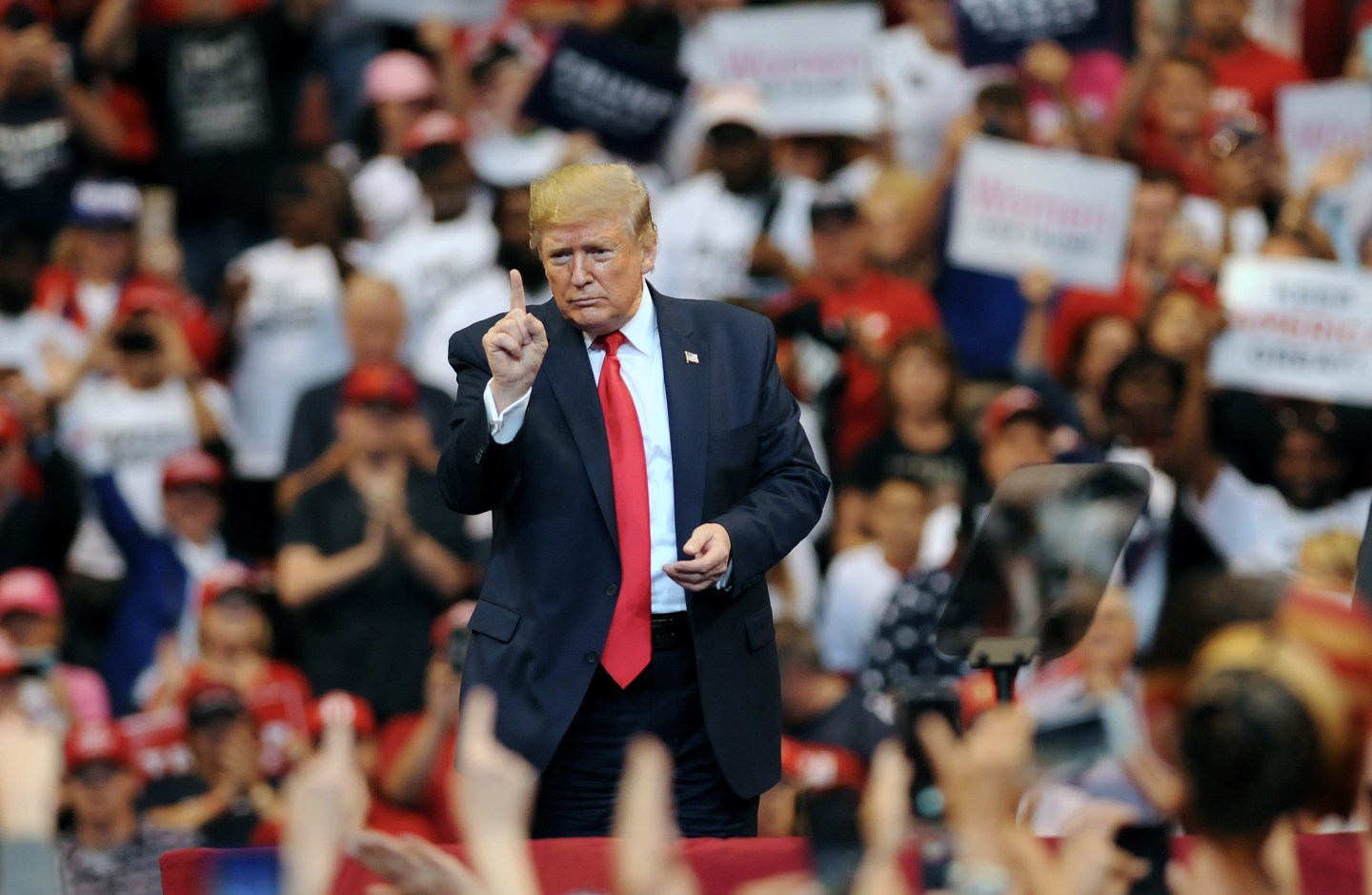 U.S. President Donald Trump speaks during the Florida