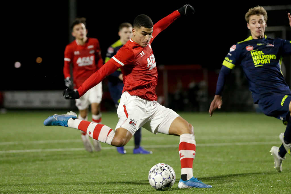 Player kicking a soccer ball