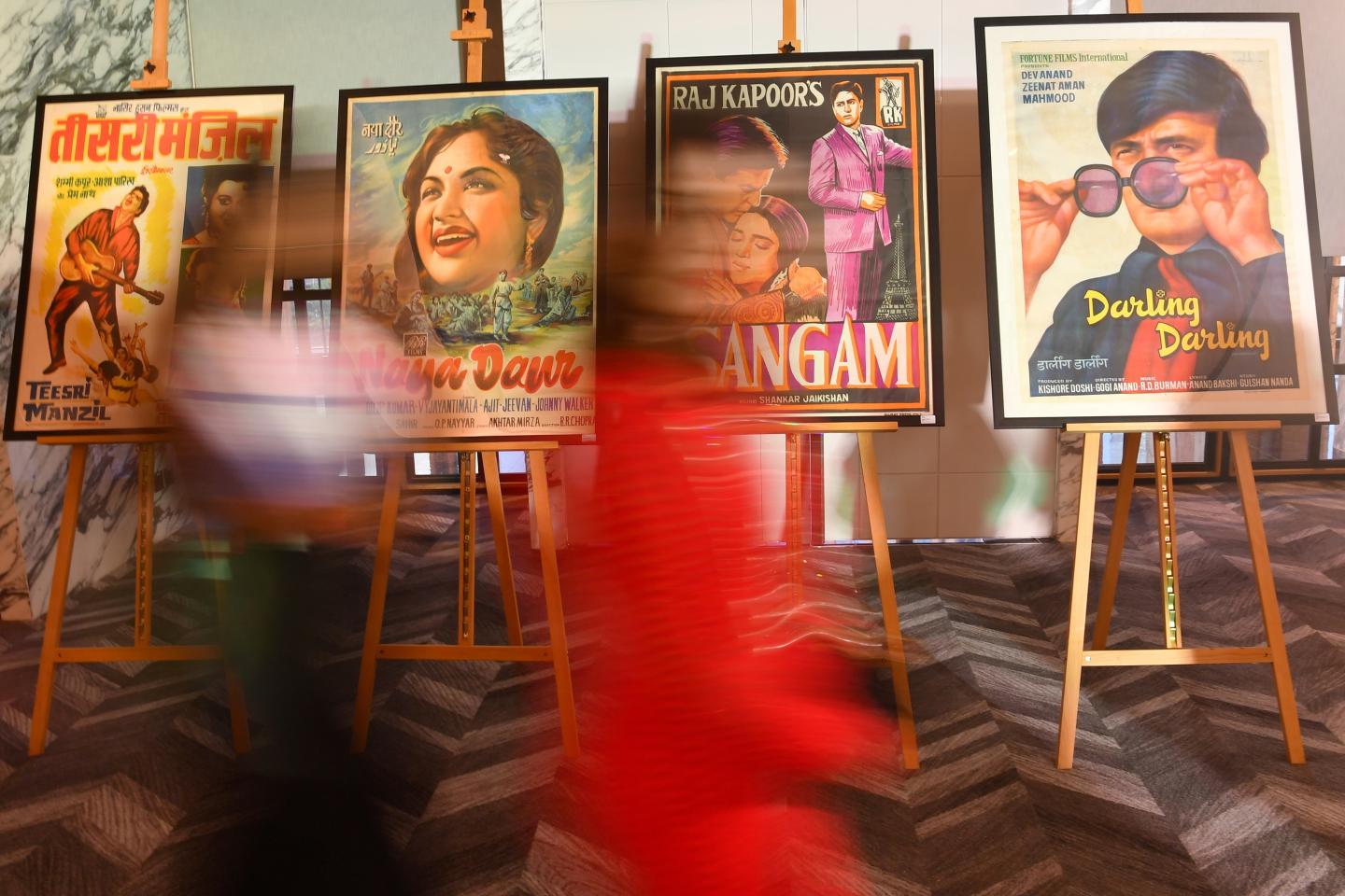 Walking past Bollywood posters