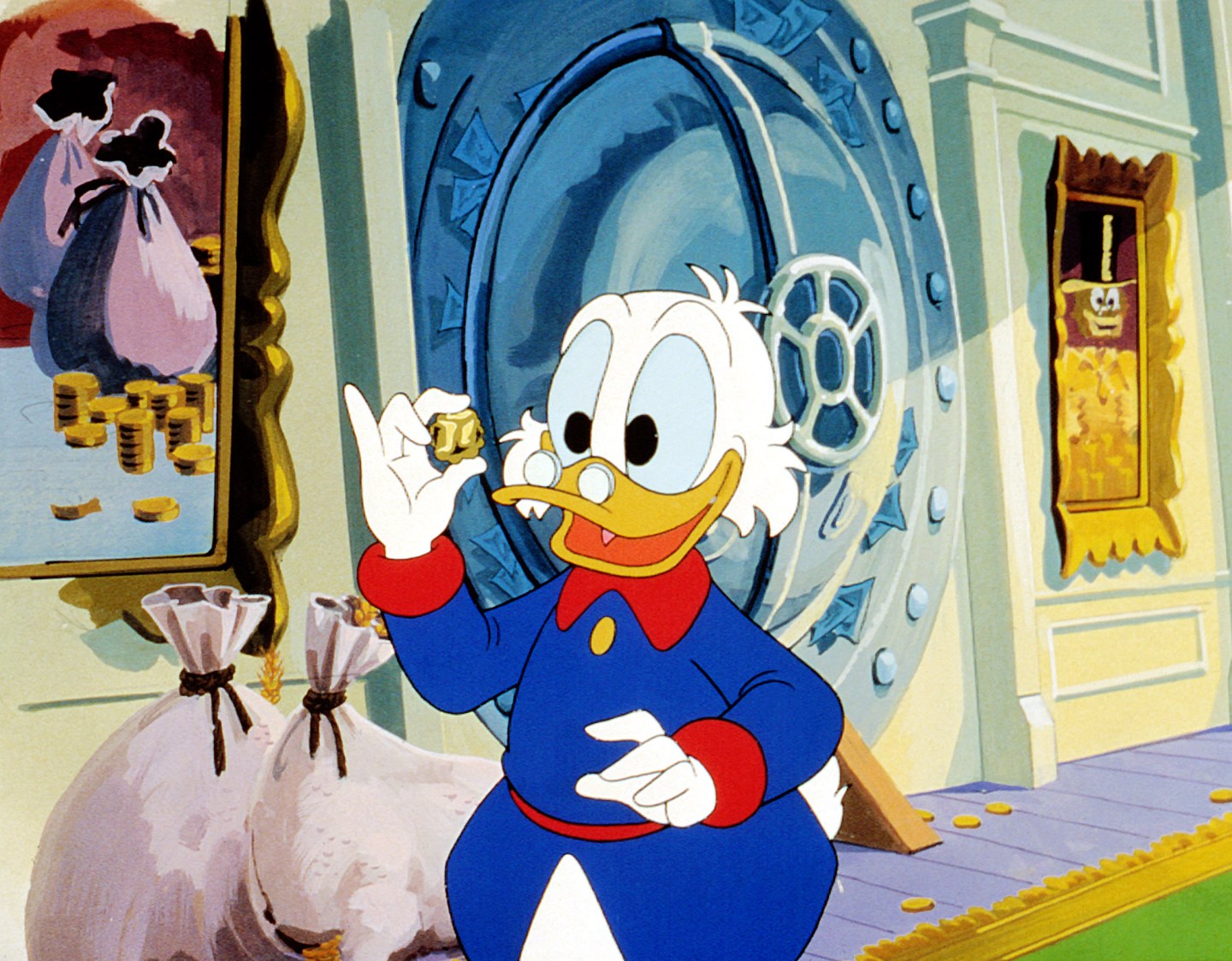 Scrooge McDuck Holding Money