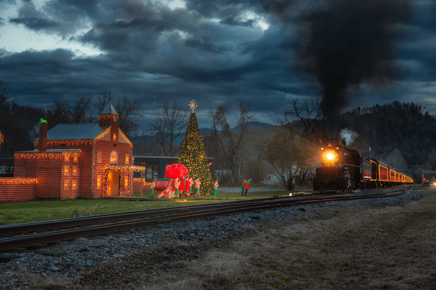 The Polar Express arriving at "The North Pole"