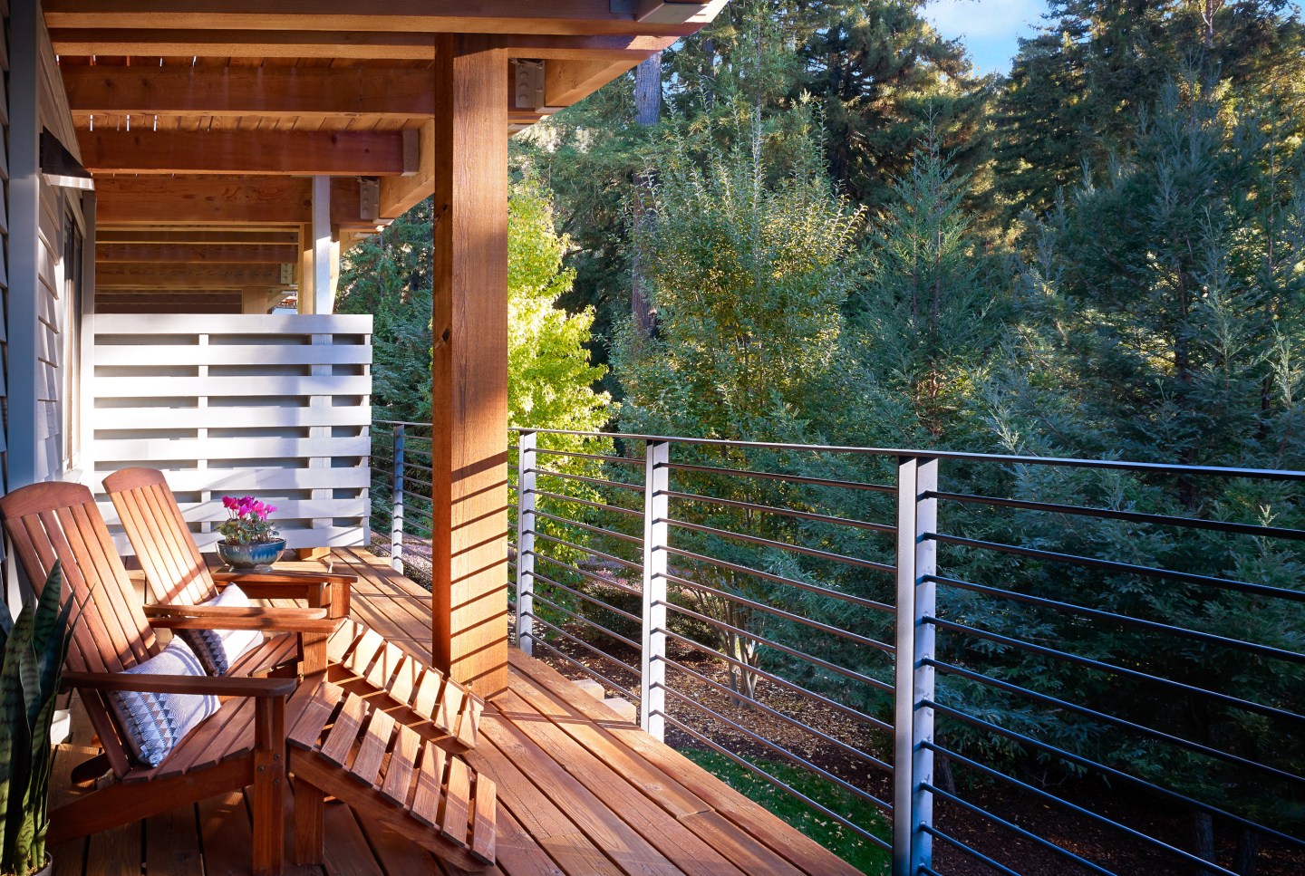 The retreat's design and aesthetic are meant to blend in with the surrounding Northern California redwoods.