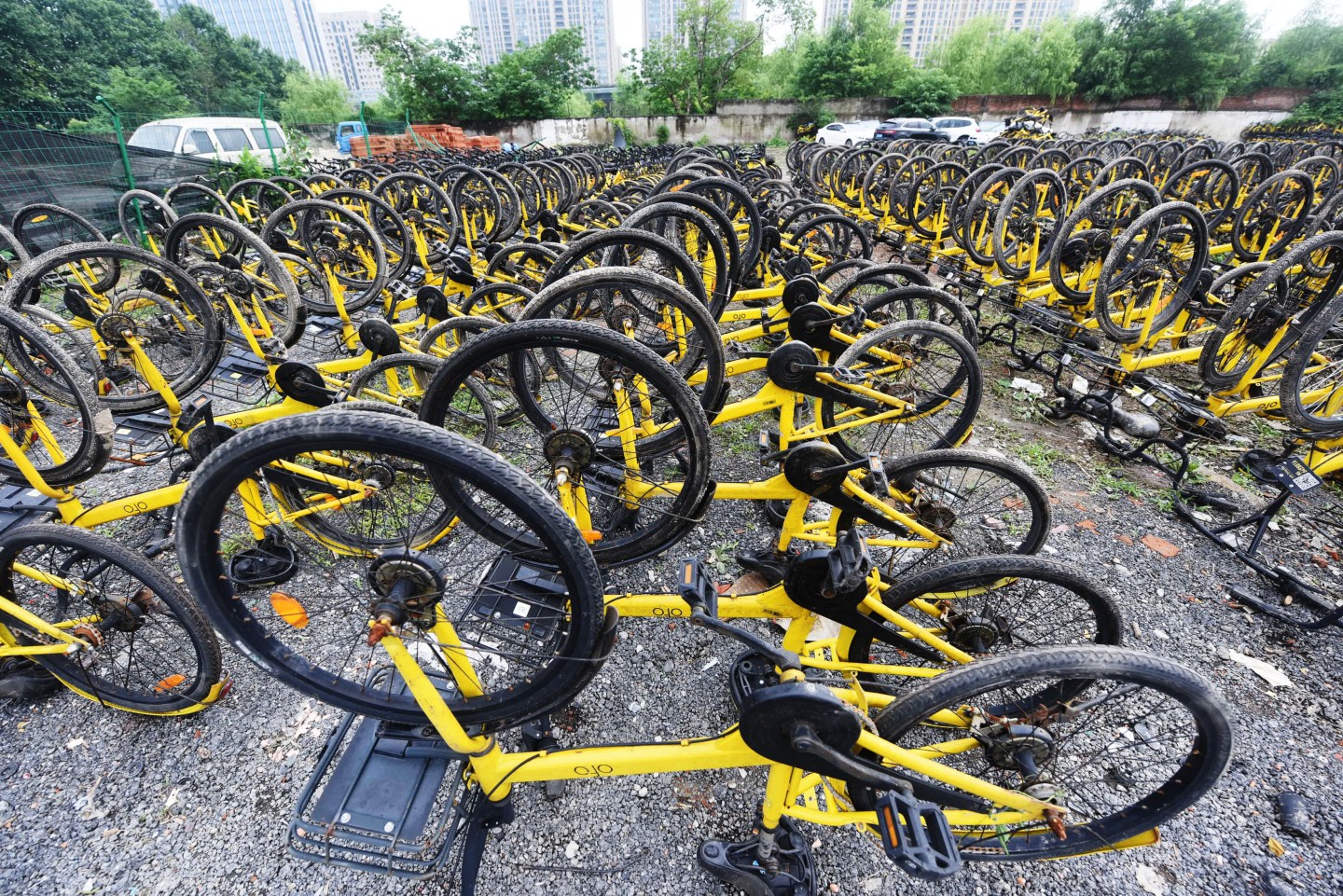 The Shared bikes demolished in Hangzhou,China
