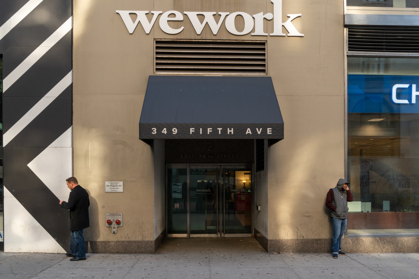 NEW YORK, NY - NOVEMBER 21: WeWork offices located at 349 5th Ave on November 21, 2019 in New York City. WeWork has laid off 2,400 employees as it works to cut costs in its attempts to right-size the business. In a statement, a WeWork spokesperson said the cuts were being made as part of the companys efforts to create a more efficient organization and refocus on the core office-sharing business. (Photo by David Dee Delgado/Getty Images)